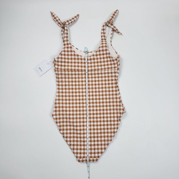 Andie Swim The Mandalay One Piece Women's Size XS Gingham Sparrow Seersucker NWT - Picture 8 of 16